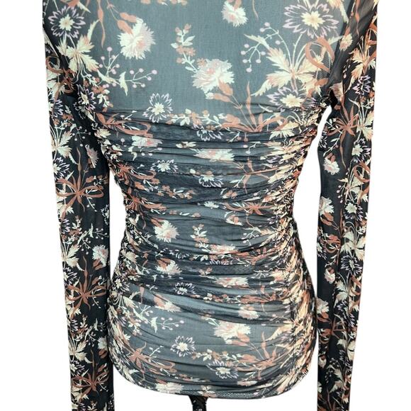 Free People Under It All Bodysuit black floral whimsy goth sheer mesh boho - Picture 8 of 10